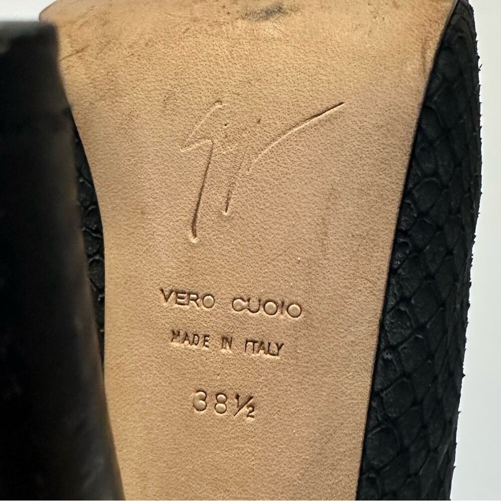 Vintage Giuseppe Zanotti Python Embossed Suede He… - image 2